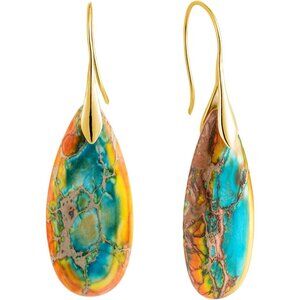 Stone Fishhook Dangle Drop Earrings Statement Earrings for Women Stone